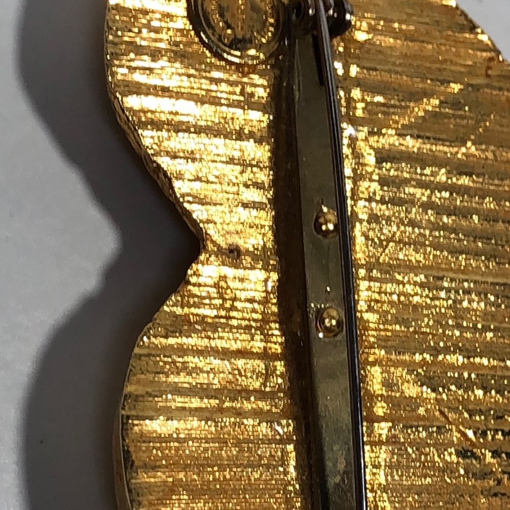 Dominique Aurientis Paris Gold Plated Vintage Heart Shaped Brooch Pin - Picture 4 of 13